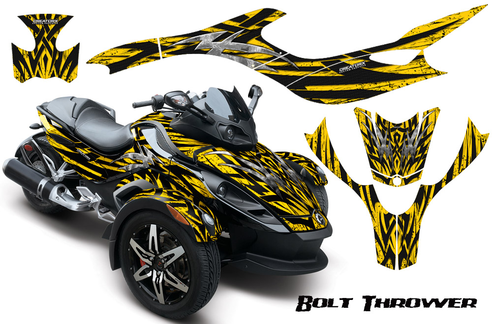 CAN-AM SPYDER Graphics Kit Bolt Thrower Yellow